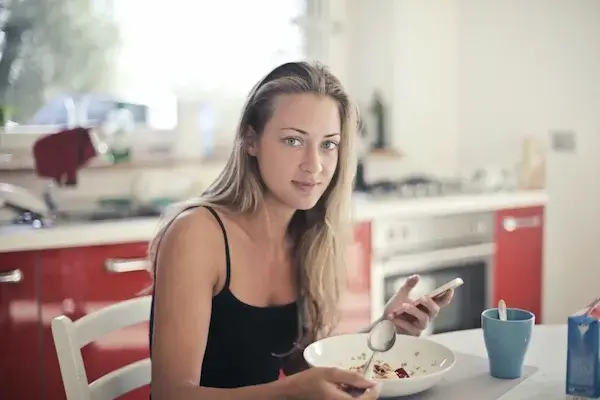 person eating food
